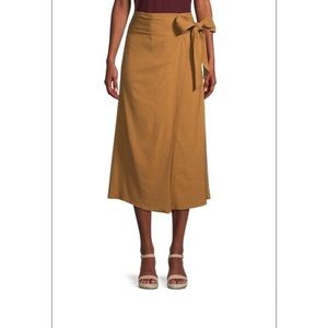 NWT - Vince Linen Blend Midi Tie Wrap Skirt